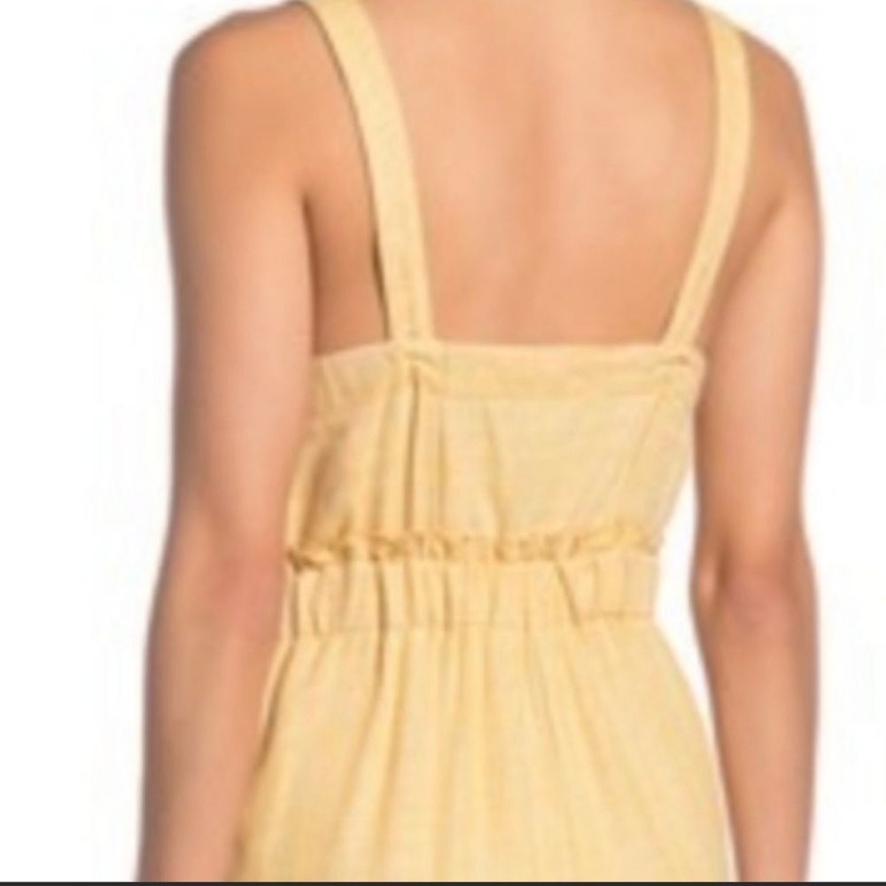 Romeo & Juliet Couture Yellow Linen Blend Jumpsuit Large - Picture 2 of 9